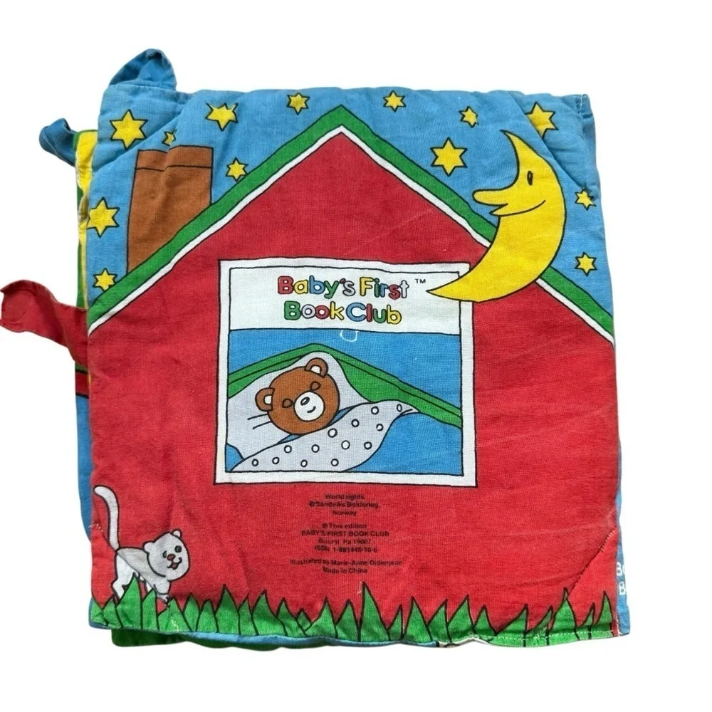4/$25 Vintage Baby’s First Book Club Teddy’s Day Washable Fabric Colorful Plush